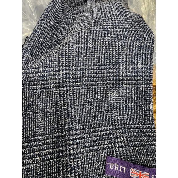 Savile Row Sport Coat Blazer Men's Size 38R Navy Shoreditch Plaid Knit 50002 - Picture 10 of 11